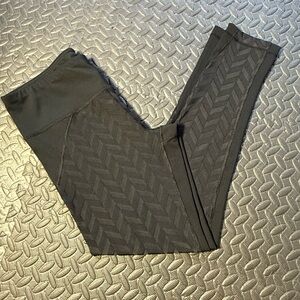 90 Degree By Reflex Black Chevron Active Leggings Size Large